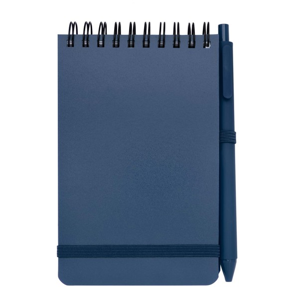 Thalaasa A6 hard cover ocean-bound notebook with ballpoint pen (black ink) - Ocean Blue