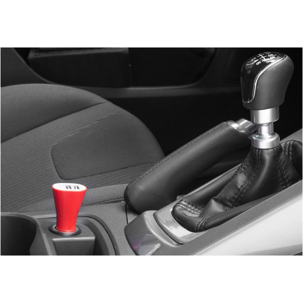 Adaptador doble para coche "Pole" - Rojo