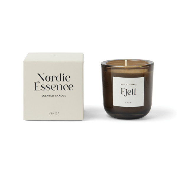 Nordic essence scented candle small - Off White / Dark Brown