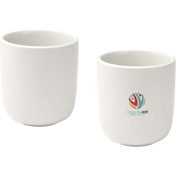 Male 200 ml ceramic cups with matt finish - set of 2 - White