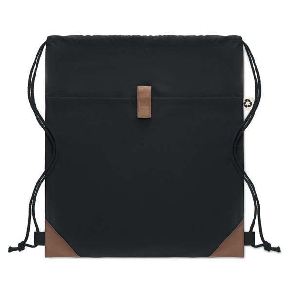 Recycled cotton drawstring bag Panda Bag - Black