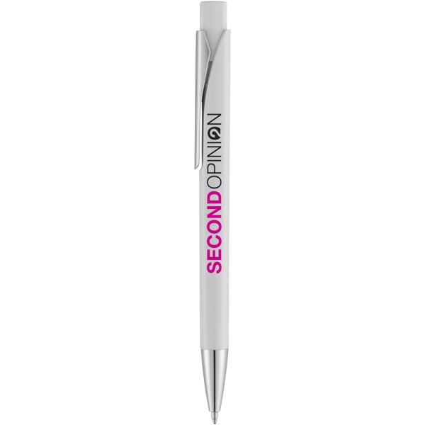 Pavo ballpoint pen with squared barrel - White