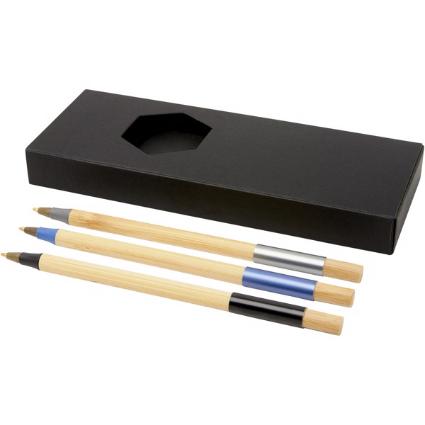 Set de bolígrafos de bambú de 3 piezas "Kerf"