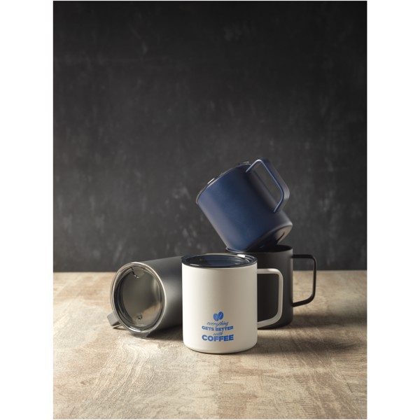 Taza de 420 ml con aislamiento de cobre al vacío "Rover" - Blanco