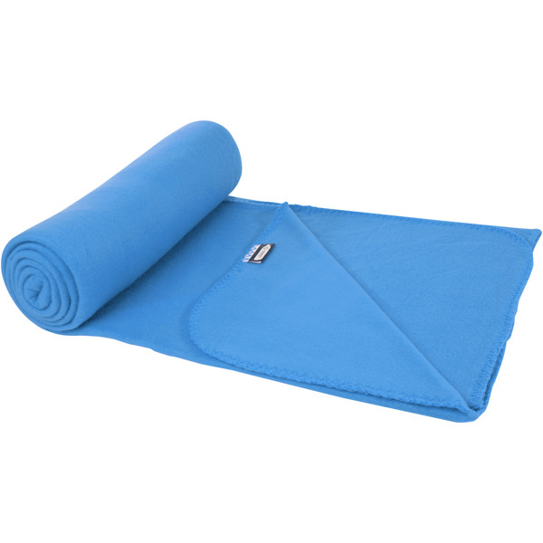 Willow GRS RPET polar fleece blanket - Process Blue