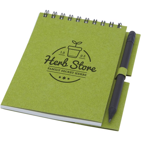Luciano Eco wire notebook with pencil - small - Green