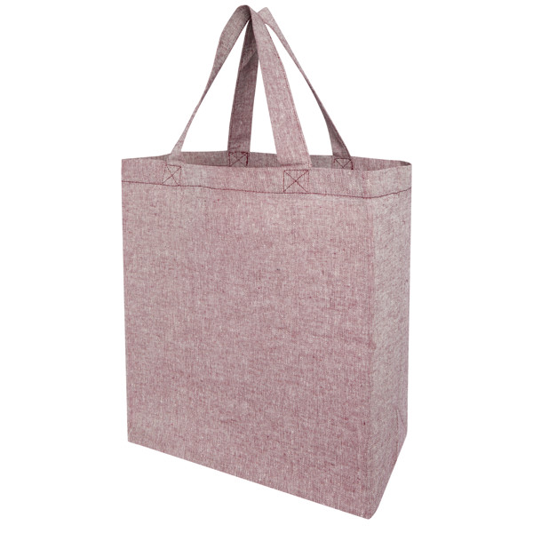 Pheebs 150 g/m² recycled gusset tote bag 13L - Heather Maroon