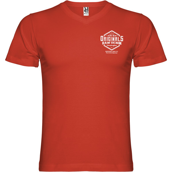 Samoyedo short sleeve men's v-neck t-shirt - Red / 2XL