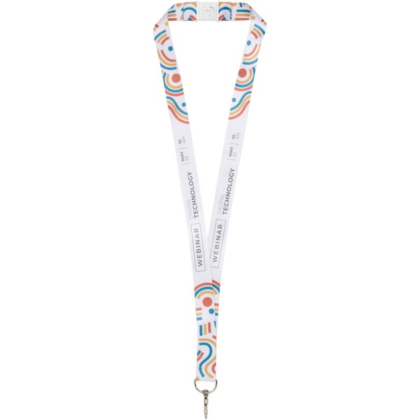 Addie sublimation lanyard with safety breakaway - White / White / 25mm