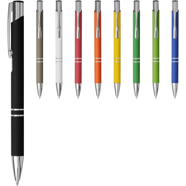 Moneta soft touch ballpoint pen (black ink) - White