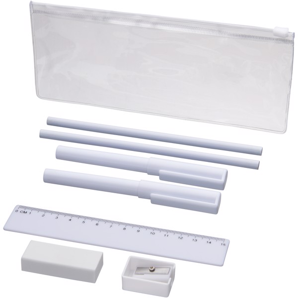 Mindy 8-piece pencil case set - White