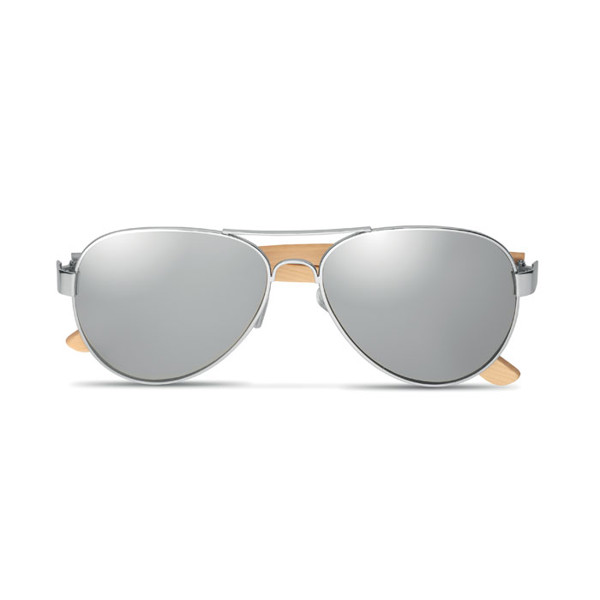 Bamboo sunglasses in pouch Honiara - Shiny Silver