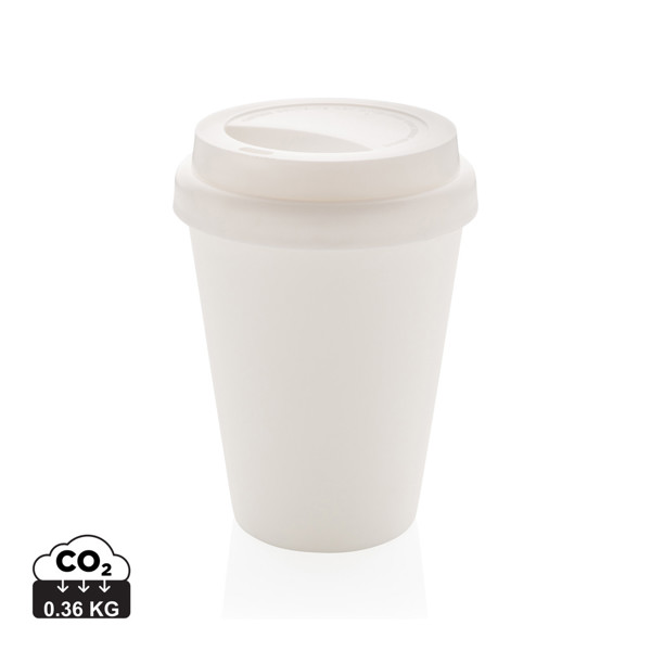 Wiederverwendbarer doppelwandiger Kaffeebecher 300ml - Weiß