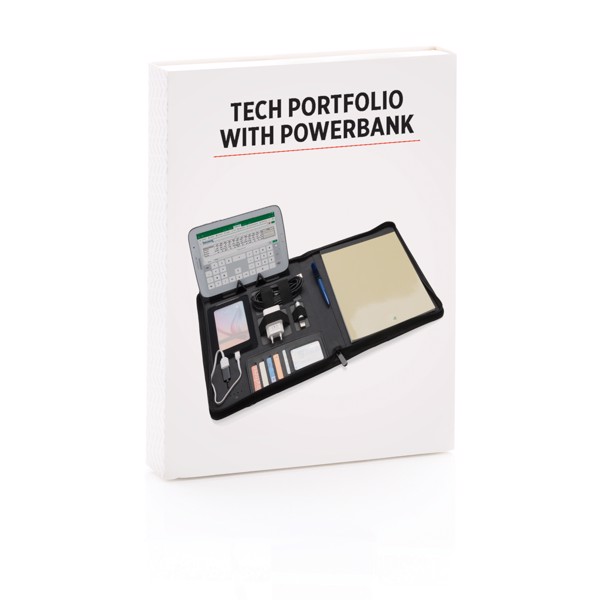 Tech portfolio with powerbank