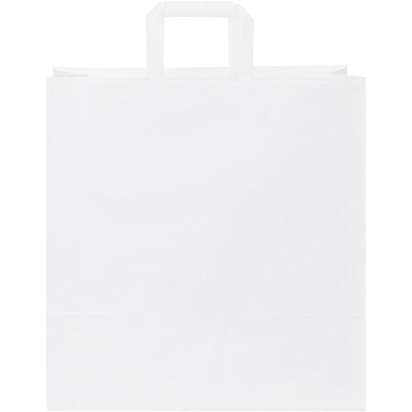 Kraft 80-90 g/m2 paper bag with flat handles - 34 x 20 x 35 cm - White