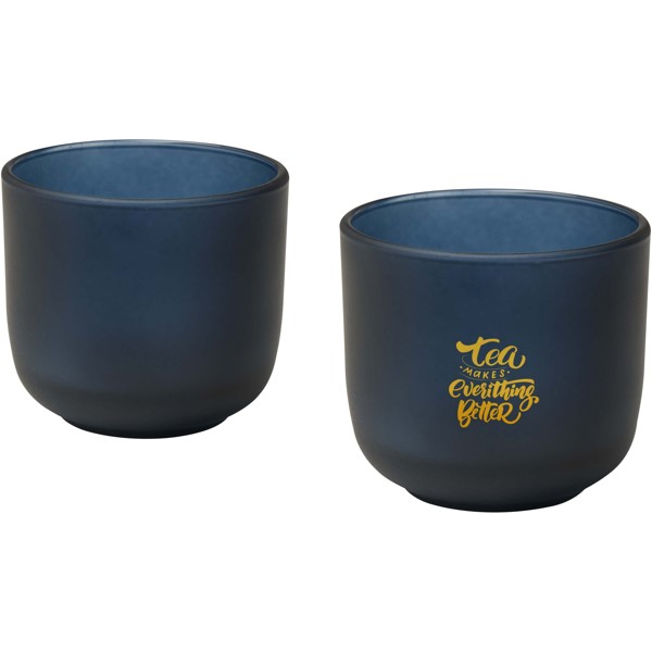 Male 200 ml glass cups with matt finish - set of 2 - Hale Blue