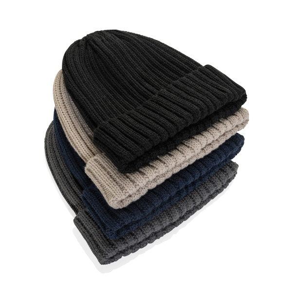 Kennedi AWARE™ Polylana® beanie with large rib - Black