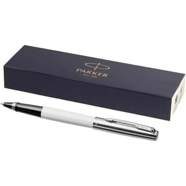 Parker Jotter plastic with stainless steel rollerball pen - White