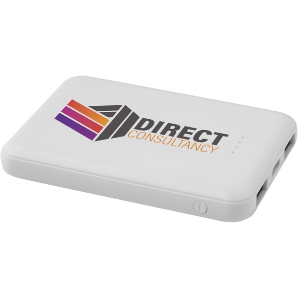 Asama 5000 mAh Type-C recycled plastic power bank - White