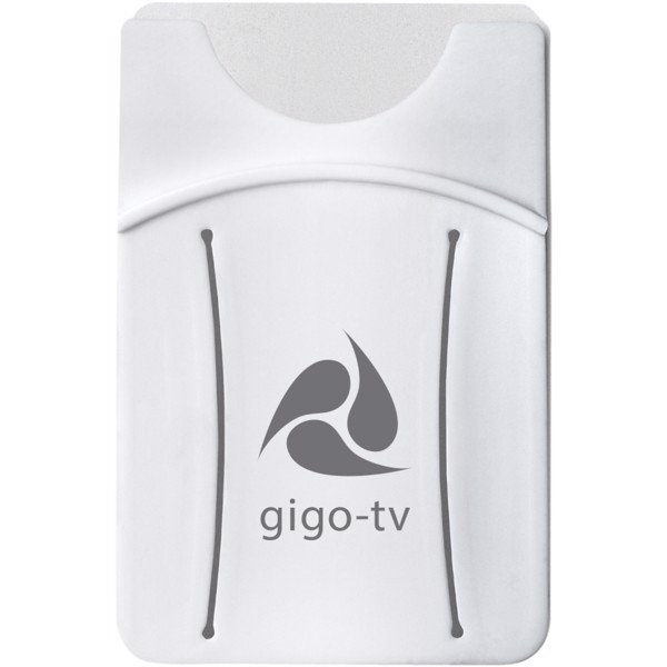 Storee silicone smartphone wallet with finger slot - White