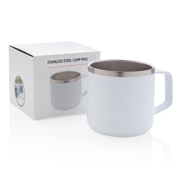 Stainless steel camp mug - White