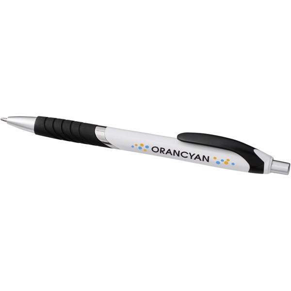 Turbo ballpoint pen with white barrel - White / Solid black
