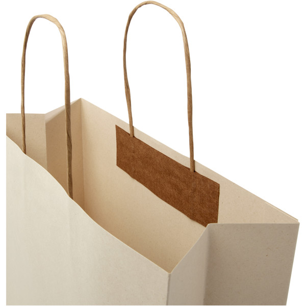 Agricultural waste 150 g/m2 paper bag with twisted handles - 31 x 12 x 31 cm
