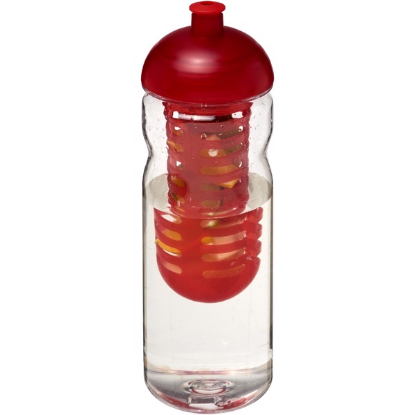 Láhev s infuzérem skupolovitým víčkem Base Tritan™ 650 ml - Průhledná / Červená s efektem námrazy