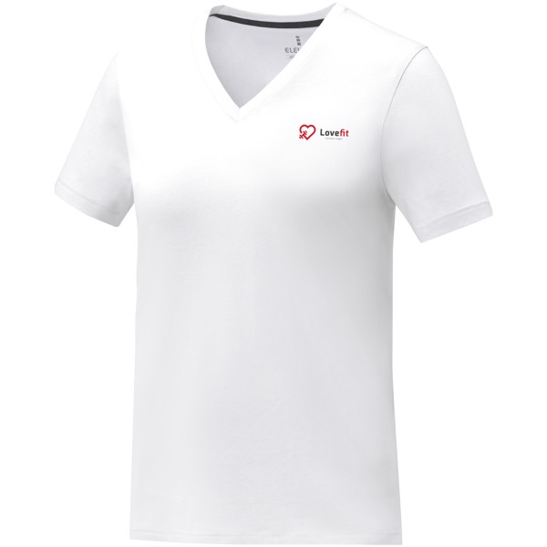 Somoto short sleeve women's V-neck t-shirt - White / S