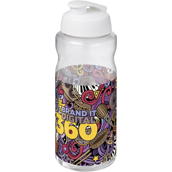 H2O Active® Big Base 1 litre flip lid sport bottle - White