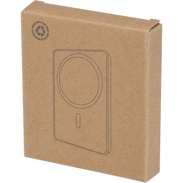 Acrab 5000 mAh 15W magnetic wireless power bank with 20W PD - made from recycled plastic - White