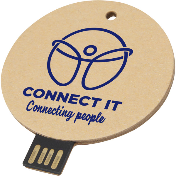 Round recycled paper USB 2.0 - Kraft Brown / 1GB