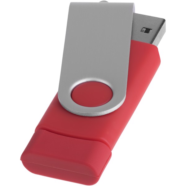 Rotační USB OTG - Červená s efektem námrazy / 1GB