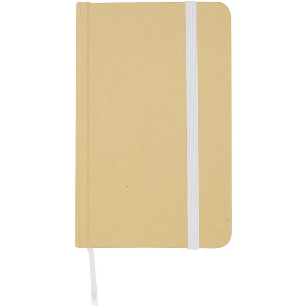 Reed A6 recycled hard cover notebook with plain pages - White