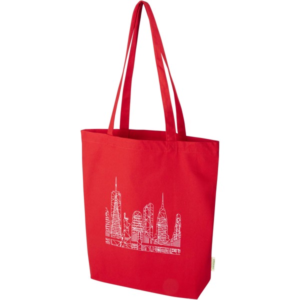 Odisha 180 g/m² OCS organic wide bottom tote bag 11L - Red