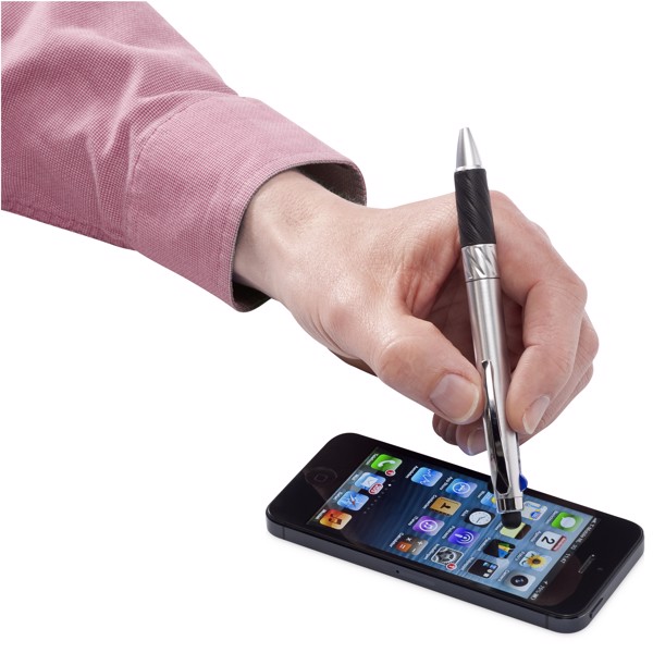 Burnie multi-ink stylus ballpoint pen - Silver