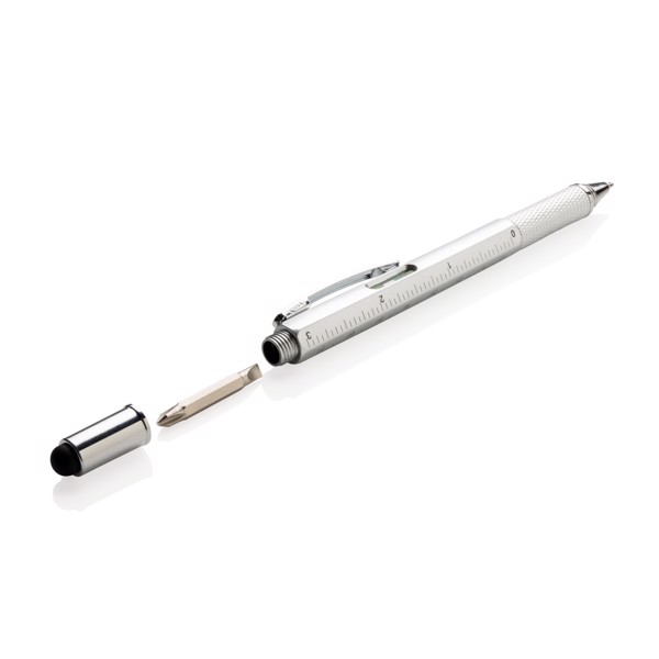 5-in-1 ABS toolpen - Grey / Black