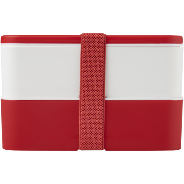 MIYO 700+700 ml double layer lunch box - Red / White / Red