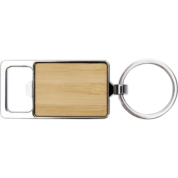 Snapper bamboo keychain with bottle opener