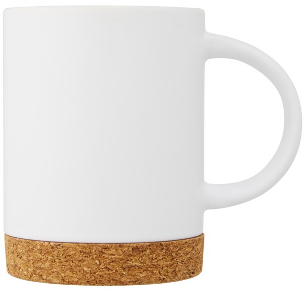 Taza de cerámica de 425 ml con base de corcho "Neiva" - Blanco