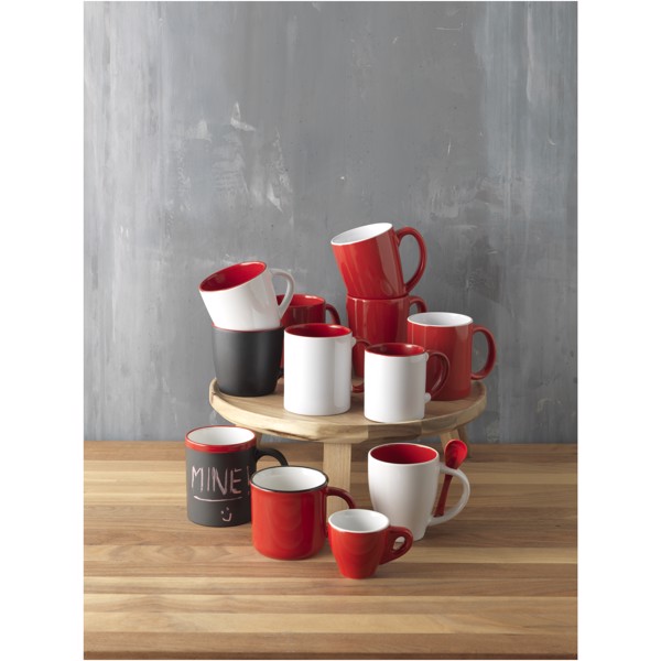 Taza de cerámica de 340 ml "Aztec" - Blanco / Rojo