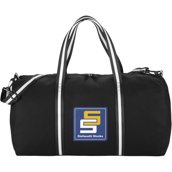 Weekender canvas travel duffel bag - Solid black