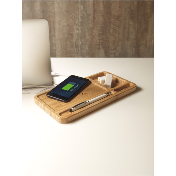 Frame wireless charging desk organizer