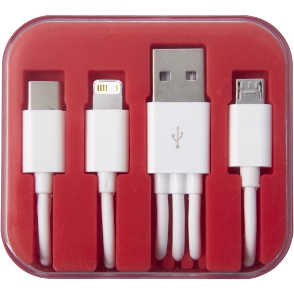 Tril 3-in-1 charging cable - Red