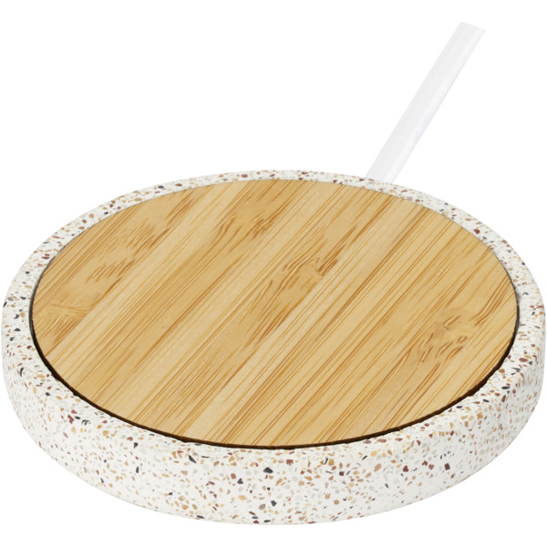 Terrazzo 10W wireless bamboo charging pad