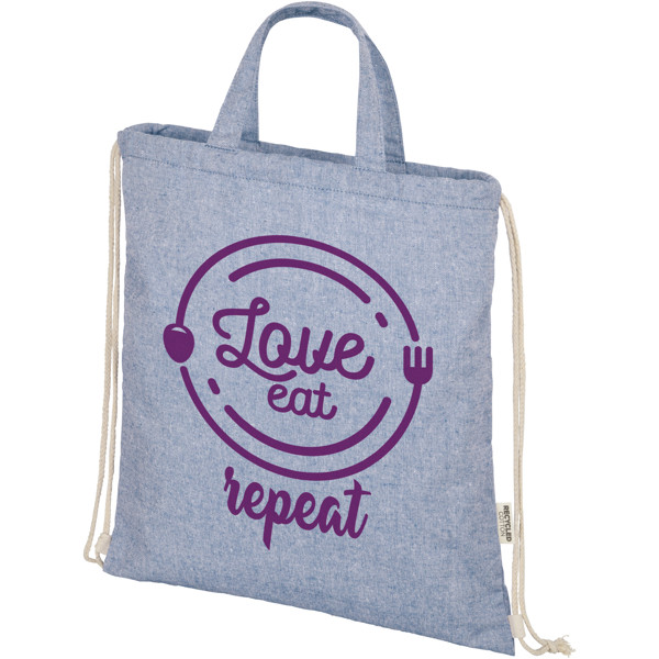Pheebs 150 g/m² Aware™ drawstring bag - Heather Blue