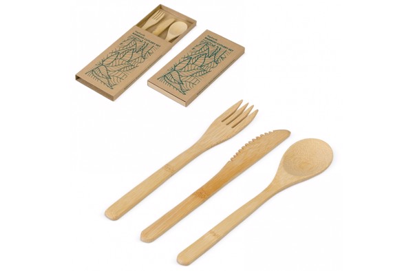 Bamboo cutlery set