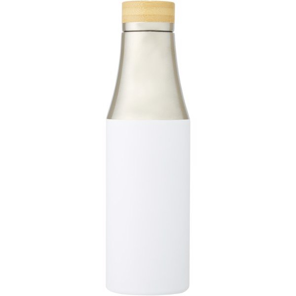 Hulan 540 ml copper vacuum insulated stainless steel bottle with bamboo lid - White