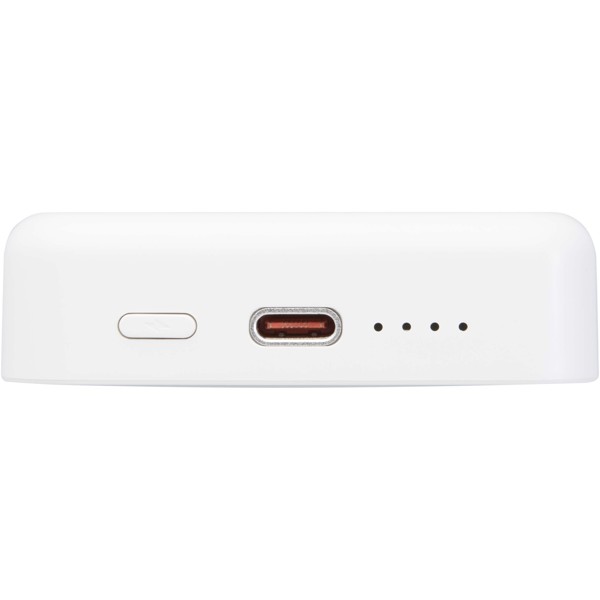 Acrab 10.000 mAh 15W magnetic wireless power bank with 20W PD - made from recycled plastic - White