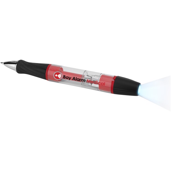 King 7-function screwdriver with LED light pen - Red